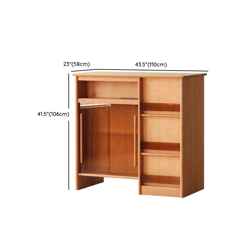 Modern Style Bar Table Rectangle Storage Wood Bar Table for Living Room