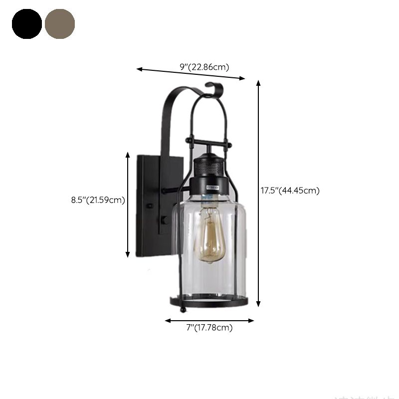 Cylinder Shape Wall Lamp Industrial Style Metal 1 Light Wall Sconce for Living Room