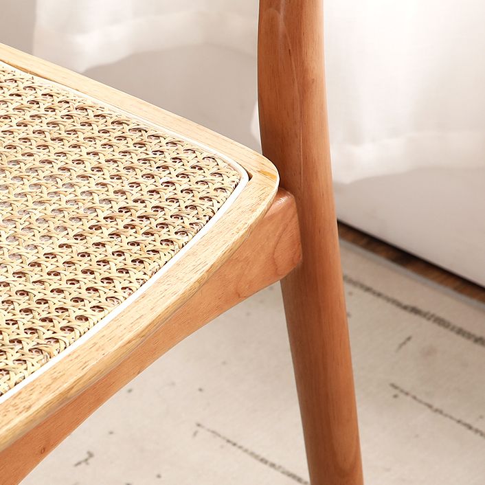 Sillas de comedor estilo moderno Sillas sin brazos con respaldo abierto y patas de madera
