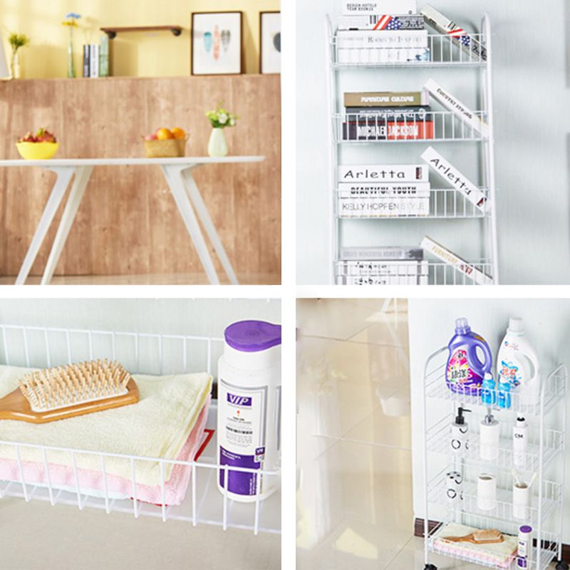 Zeitgenössischer Stil Metal Geometrisches Bücherregal Open Back -Bücherregal mit Rädern