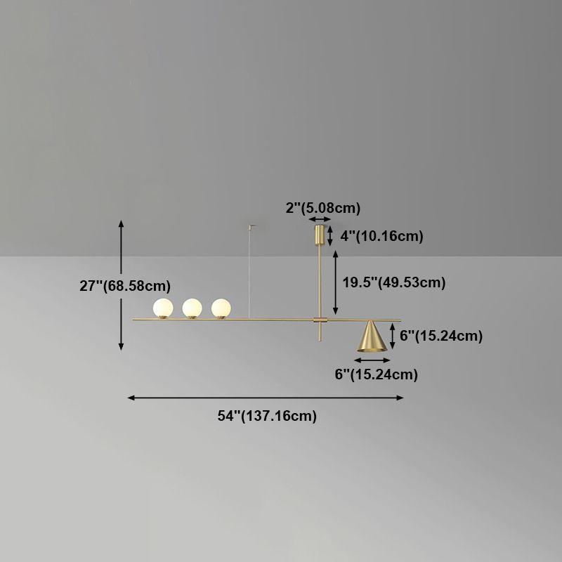 Luz de lámparas de isla esférica de estilo moderno luces colgantes de la isla de vidrio