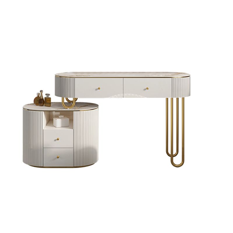 Slate Top Glam Make-up Vanity 4 Drawer Vanity Dressing Table Set