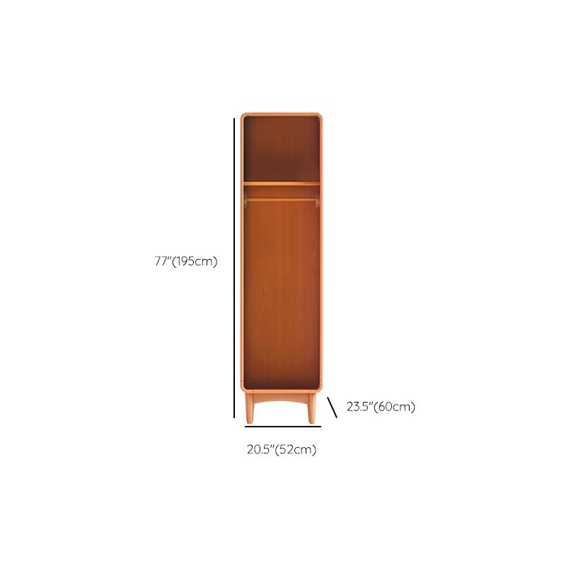 Freestanding Solid Wood Wardrobe Modern Wardrobe with Legs in Natural