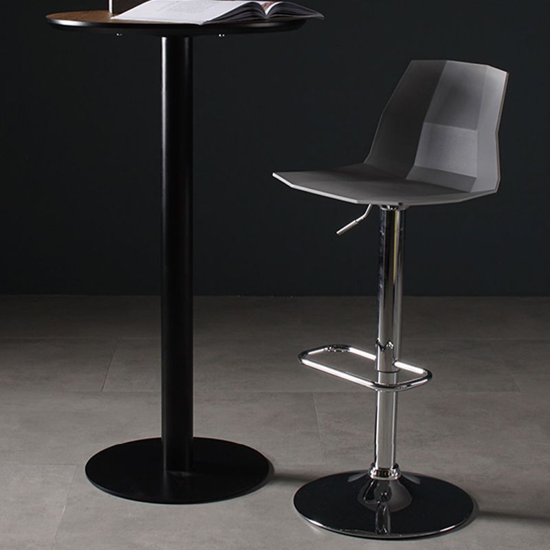 Contemporary Plastic Bar Stool Adjustable Height Dining Stool with Footrest