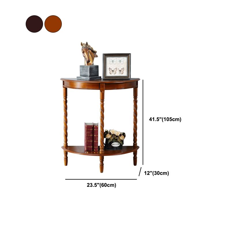 4 Legs Half Moon Wood Mid-Century Modern Console Table for Hall