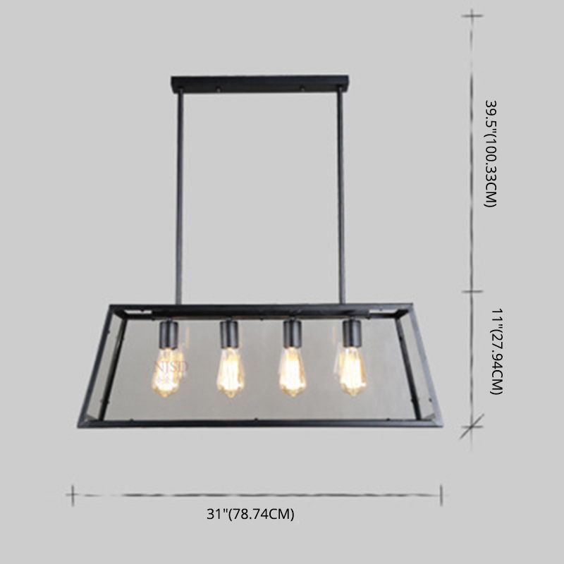 Glass 4 Lights Island Candelier Light Lights Lights Lightings para comedor