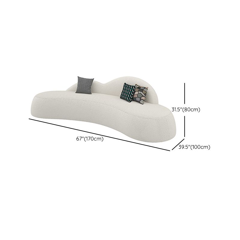 Modern fabric Curved Sofa Armless Sofa with 2 Pillows for Living Room