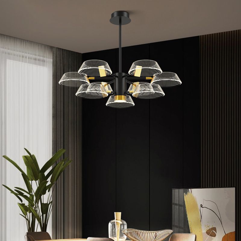 Lámpara de colgación de múltiples luces de metal de estilo moderno estilo del tambor para dormitorio