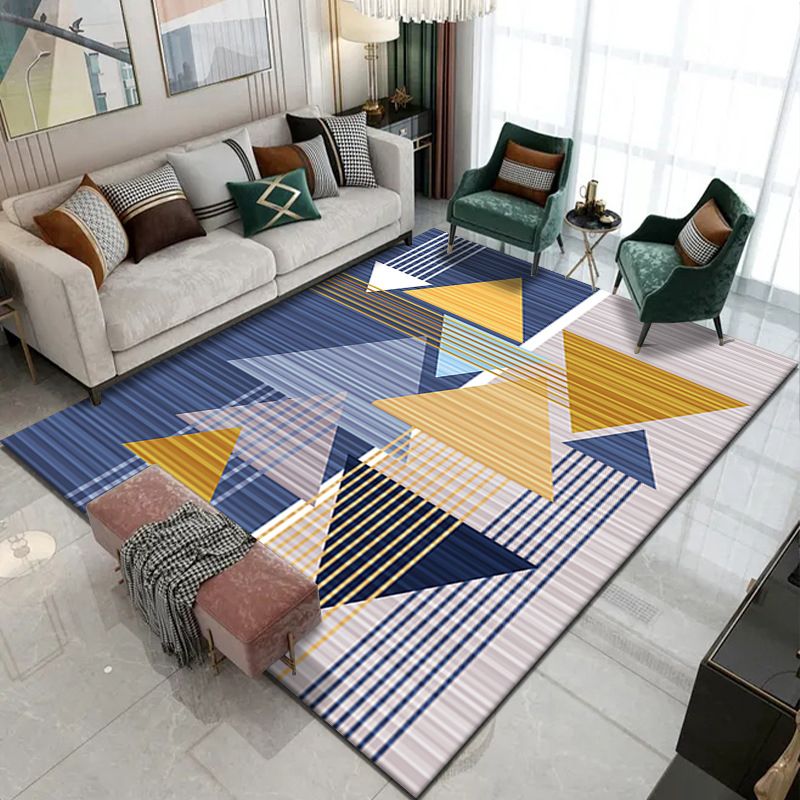 Gorgeous Modern Rug Gold Feather Rug Non-Slip Backing Rug for Home Decor