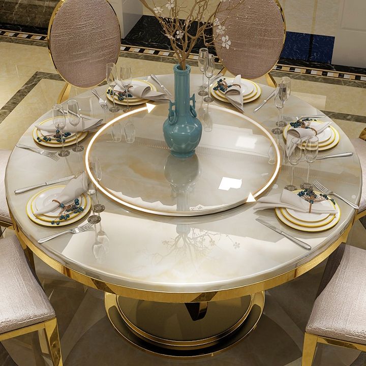 Round Convertible Dining Table Pedestal Table for Kitchen Dining Room