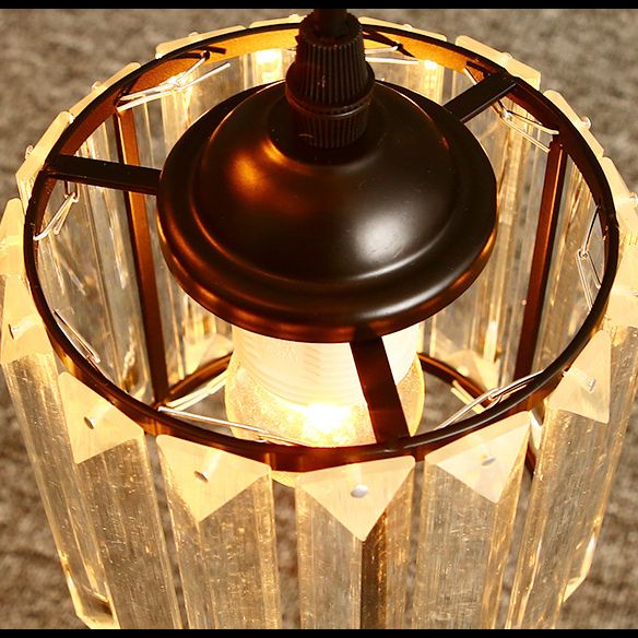 Cilindrische kristal prisma hanger moderne stijl zwart zwart hangend licht voor trap