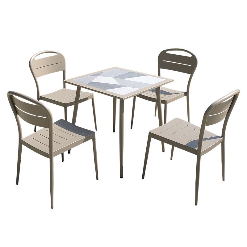 Modern 1/5/7 Pieces Dining Table Set Stone Dining Table Set for Outdoor