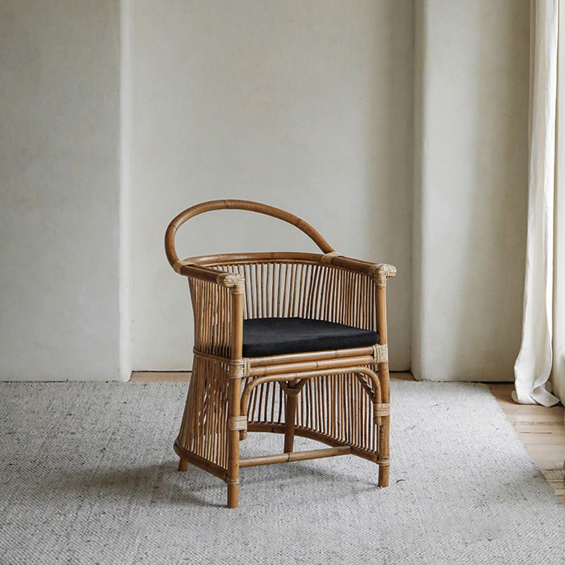 Modern Style Arm Chair Slat Back Dining Accent Chair for Kitchen