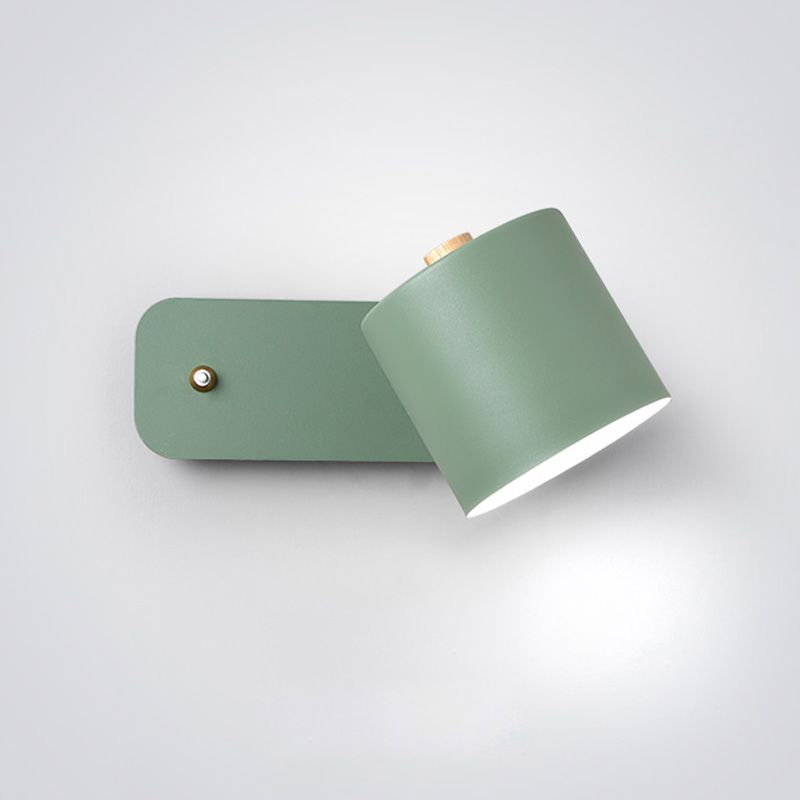 Metal Macaron Sconce Cylinder Shade 1 Light Nordic Modern Wall Mount Light