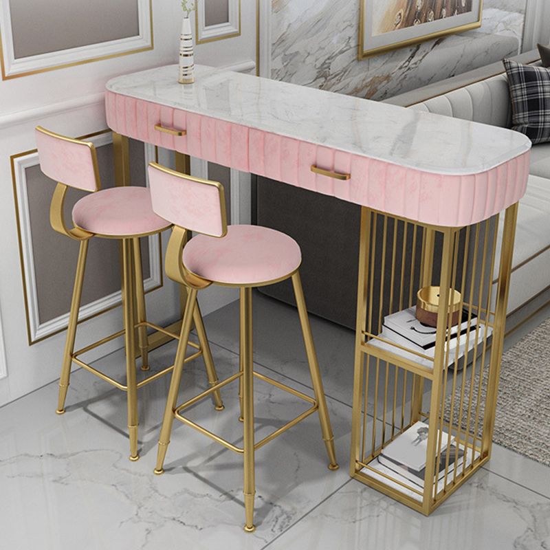 Faux Marble Counter Height Pub Set 1/2/3 Pieces Bar Stool and Table Set