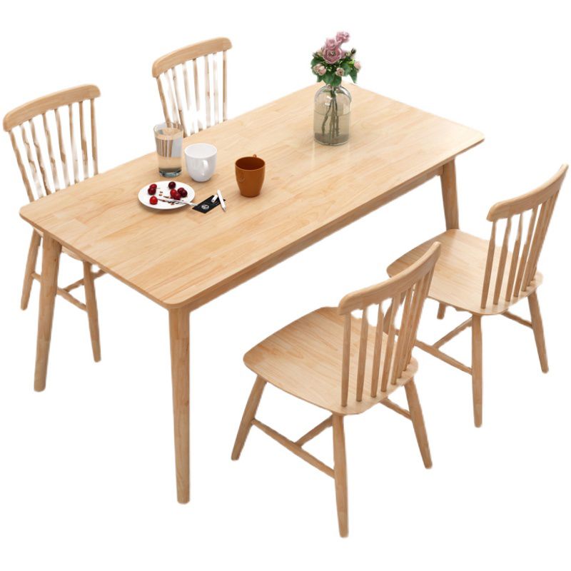 Contemporary Style Standard Wood Dining Room Set of Rectangle Shape for Kitchen Table Set