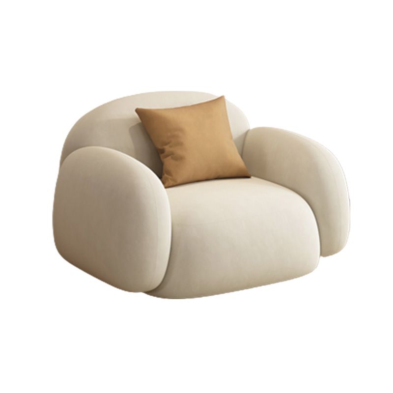 Modern Style Square Arm Sofa Living Room Apartment Seating in White