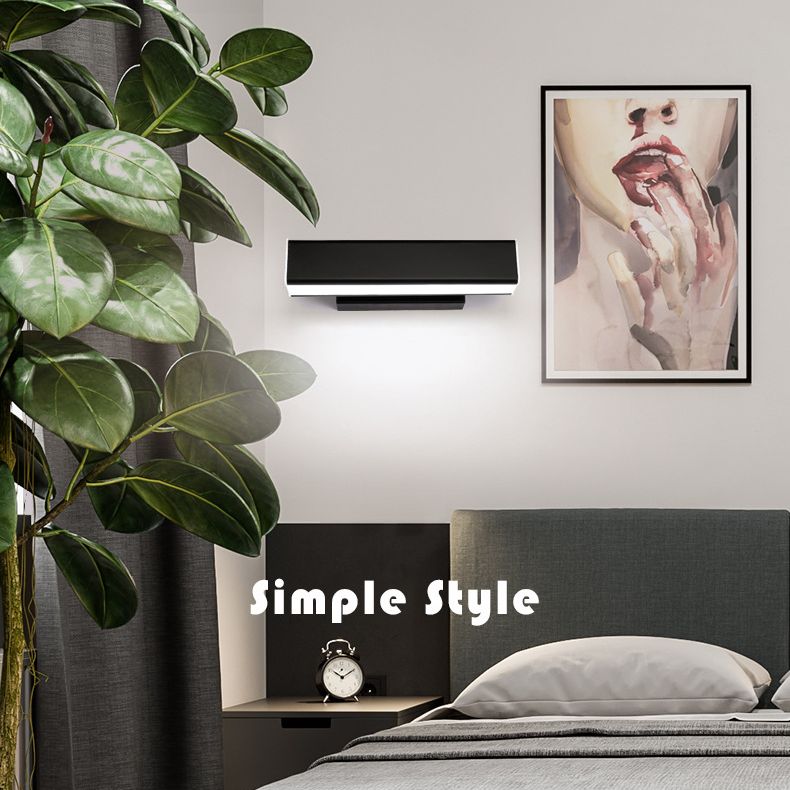 Rectangular Metal Wall Lighting Fixtures Modern Wall Mounted Light Fixture for Bedroom