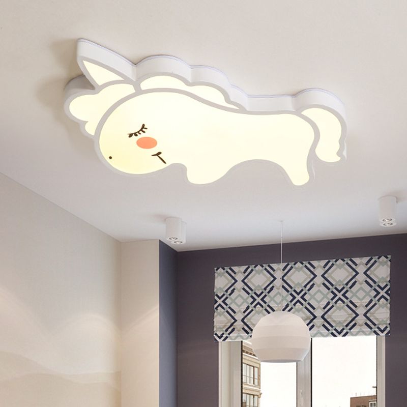 Animal Flush Mount Ceiling Light Cartoon Acrylic Ceiling Mount Light Fixture for Children Bedroom