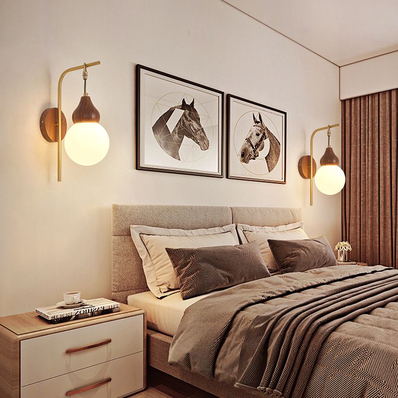 Shaded Sconce Wall Light Chinese Simple Style Copper 1 Light Sconces