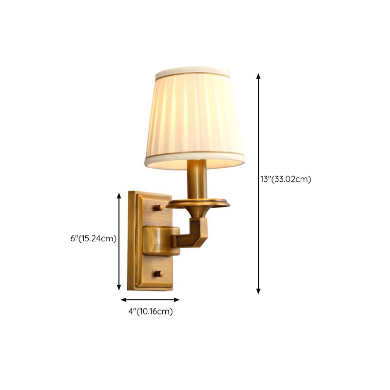American Style Copper Wall Light Cylinder Shape Wall Lamp for Living Room