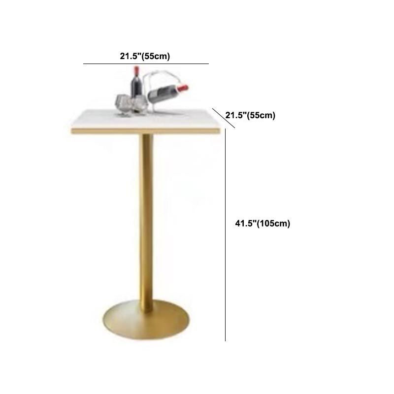 Glam Bar Table Set 1/3/5 Pieces Round Stone Counter Table with High Stools for Dining Room