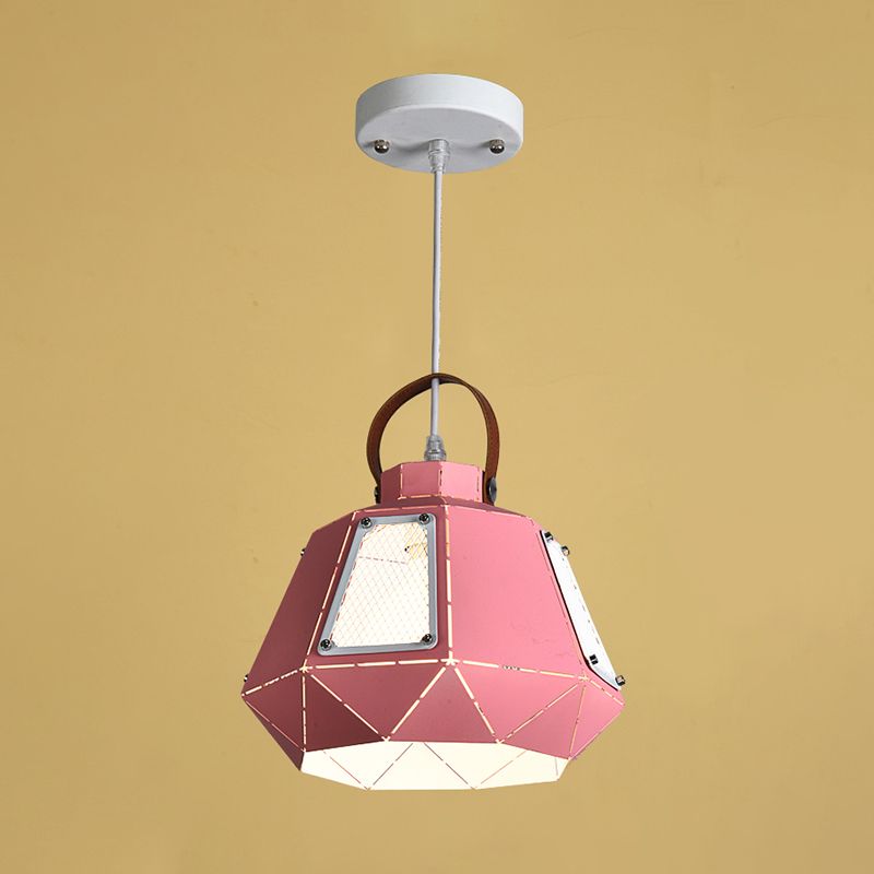 Urn Pendant Lighting Modern Metal 10"/14" Wide 1 Head Grey/Pink/Yellow Hanging Ceiling Light with Handle