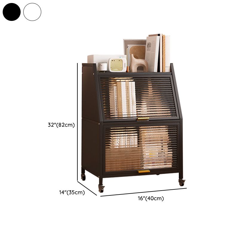 Standard Bookcase Metal Glam Closed Back Bookshelf with Shelves