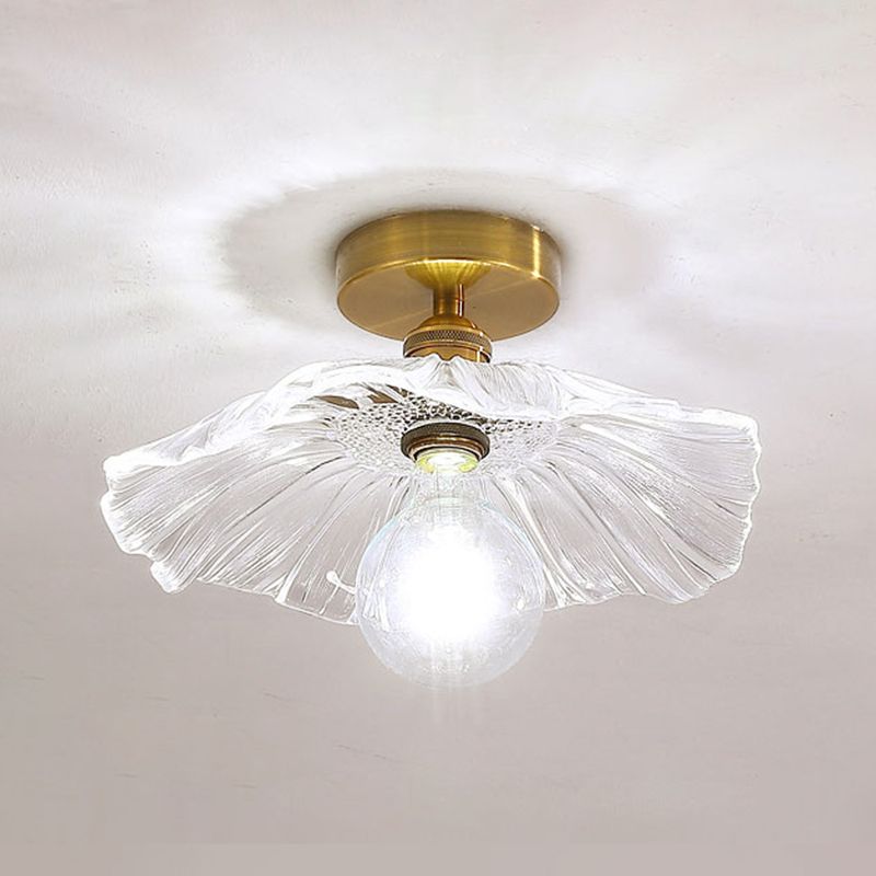 One-Light Vintage Ceiling Light Brass Metal Ceiling Mounted Fixture
