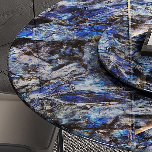 Metal Pedestal Dining Table Round Stone Top Dining Table for Dining Room