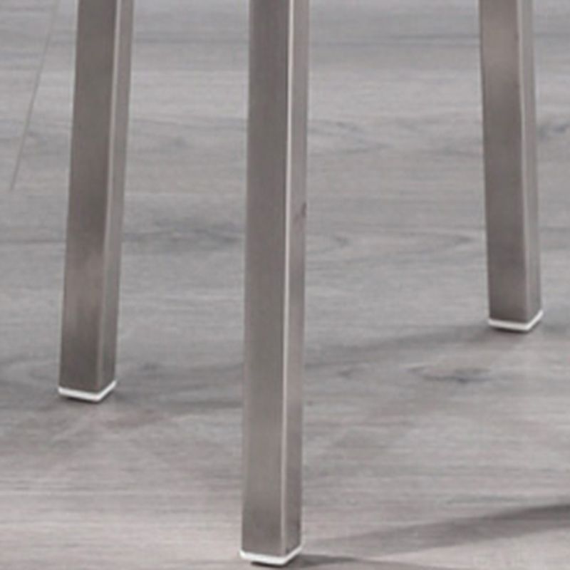 Silver Industrial 29.5" H Barstool Glossy Stainless Steel Brushed Tall Stool 1 Piece