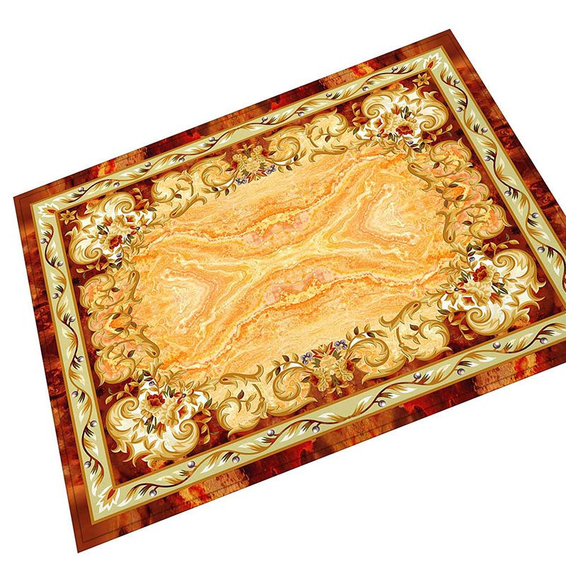 Novelty Floral Printed Rug Multi Color Polyster Area Carpet Anti-Slip Pet Friendly Washable Indoor Rug for Living Room