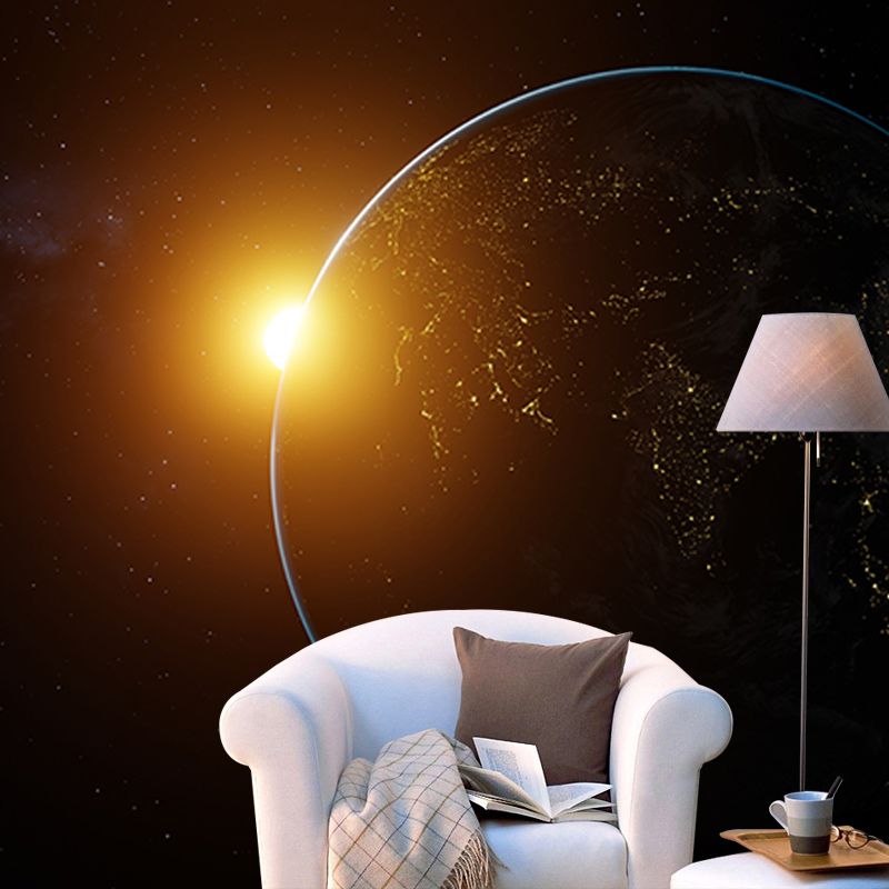 Dark Outer Space Mural Stain-Resistant Wall Decor for Guest Room, Personalized Size