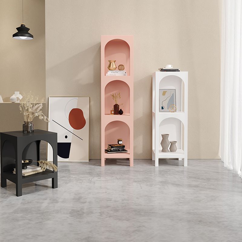 Modern Style Bookcase 13.78" Wide Metal Closed Back Bookshelf for Home