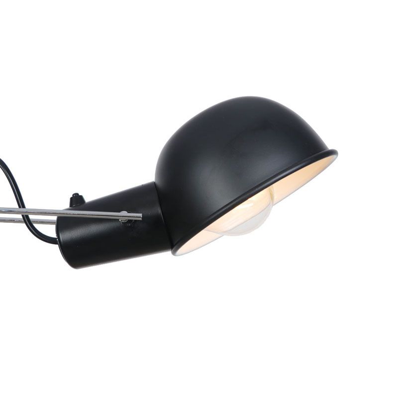 1 Head Metal Wall Light Industrial Stylish Black Bowl Shade Indoor Wall Mount Fixture with Boom Arm
