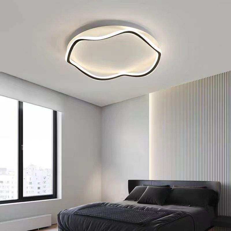 Contemporary Flush Light Fixtures Circular Metal 1 Light Flush Mount Lamps for Bedroom