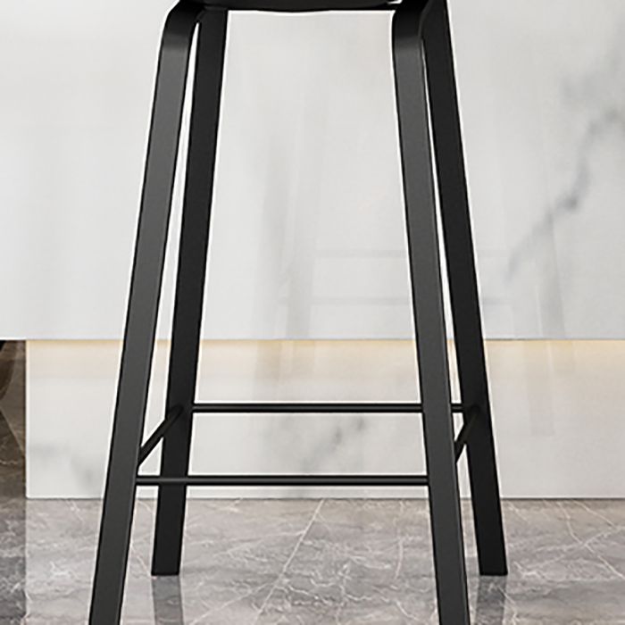 Modern Backrest Counter Stool Iron Bar Stool with Acrylic Seat and Pedal for Milk Tea Shop