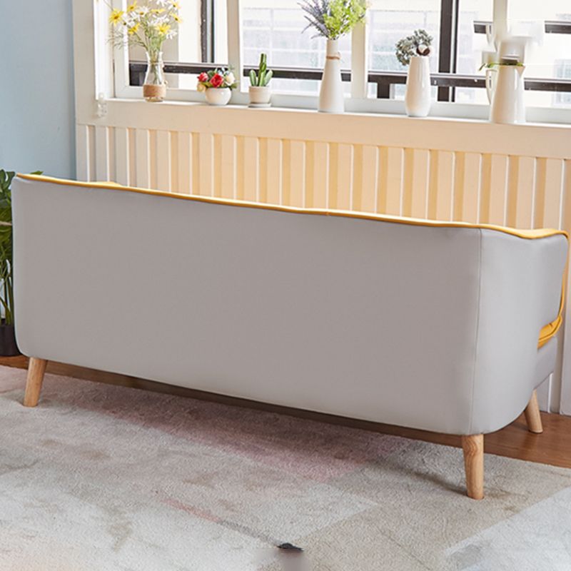 29.53" H Contemporary Faux Leather Slope Arm Sofa for Apartment