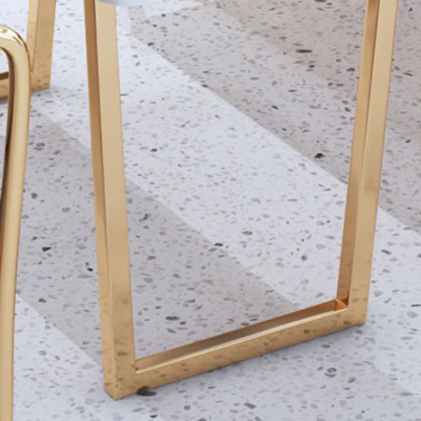 Glam Kitchen Table with Faux Marble Top Gold Metal Legs for Home