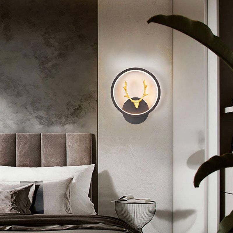Contemporary Style Geometric Wall Mounted Lamps Metal 1 Light Wall Sconces