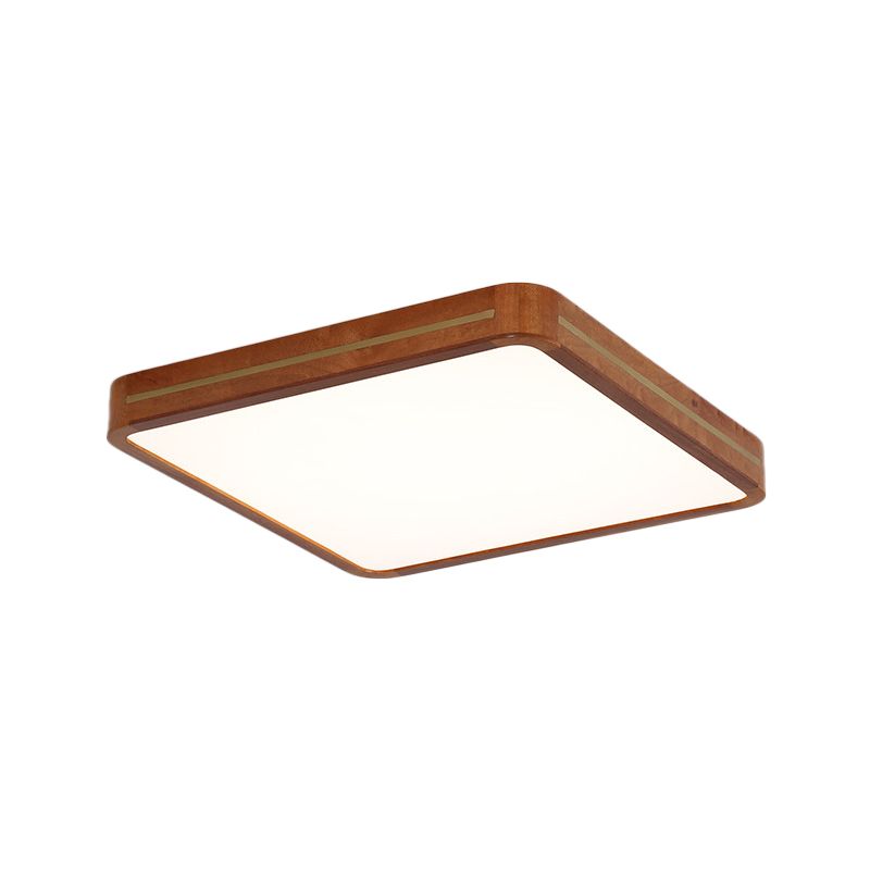 Modern Square/Rectangle Ceiling Light Acrylic Sleeping Room LED Flush Mount Lighting in Brown, 17"/21"/25.5" Length