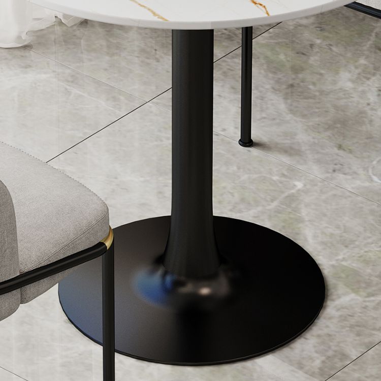 White Stone Round Dining Table Set 1/3/4/5 Pcs Modern Dinette Set