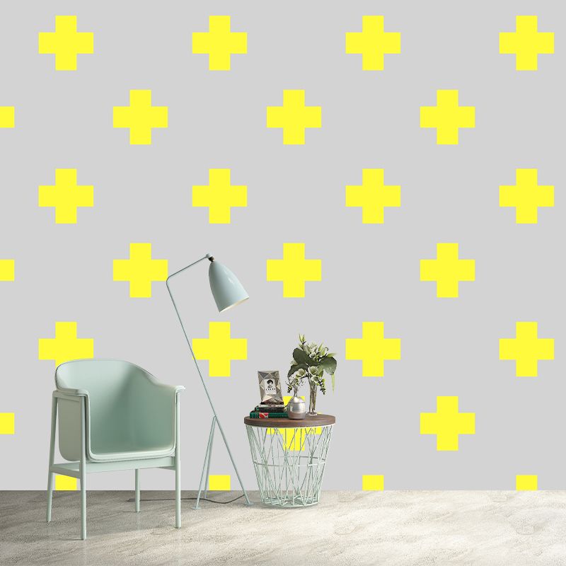 Art mural non tissé de couleur claire à géométrie extra large pour la décoration de la maison, personnalisé