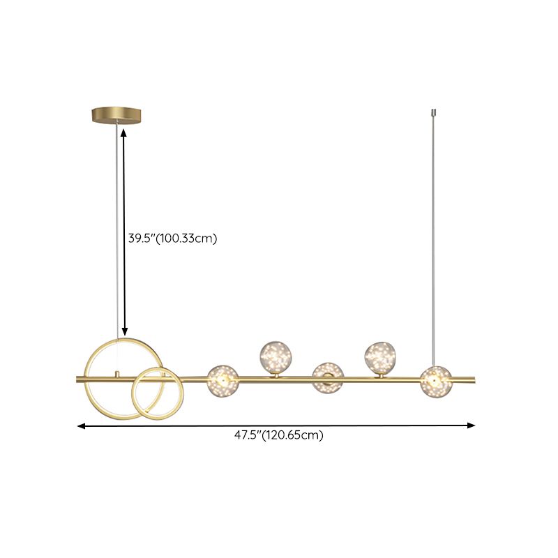 Modern 6/7-Light Golden Kitchen Island Lighting LED Unique Island Pendant Lighting