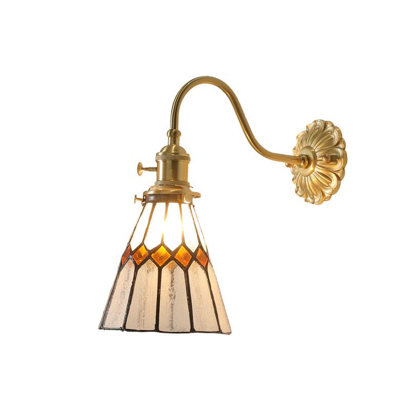 Glass Flared Wall Sconce Lighting Industrial Style 1 Light Wall Mounted Light