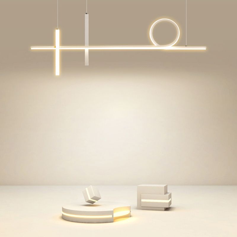 Simplicity Contemporary Island Lights Acrylic Shade Geometry Hanging Light for Dining Room