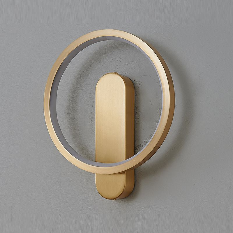 Circular Wall Light Fixture Modern Metal 1 Light for Bedroom