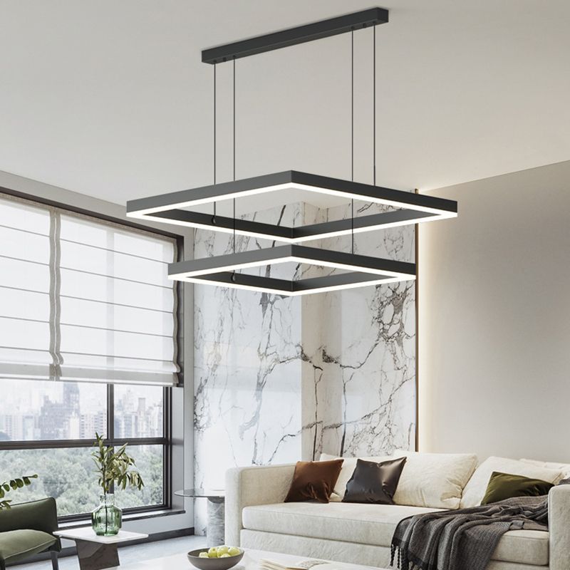 Moderno minimalismo a ciondolo a pendente a pendente chandelier kit di luce sospesa in metallo per soggiorno
