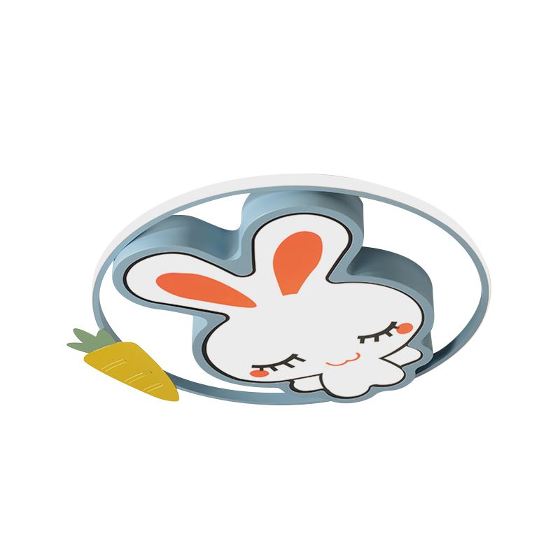 Ours/lapin encastré lumière dessin animé acrylique enfants chambre LED éclairage de plafond en rose/bleu