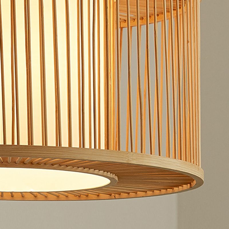 Bamboo Down Lighting Pendant Asia 1-Light Ceiling Light for Dining Room